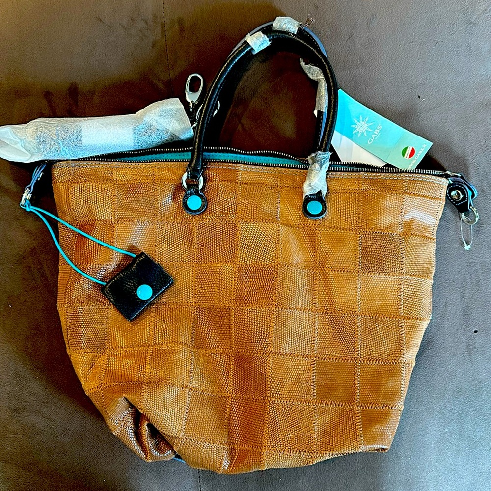 Brown Checkered Shoulder Bag